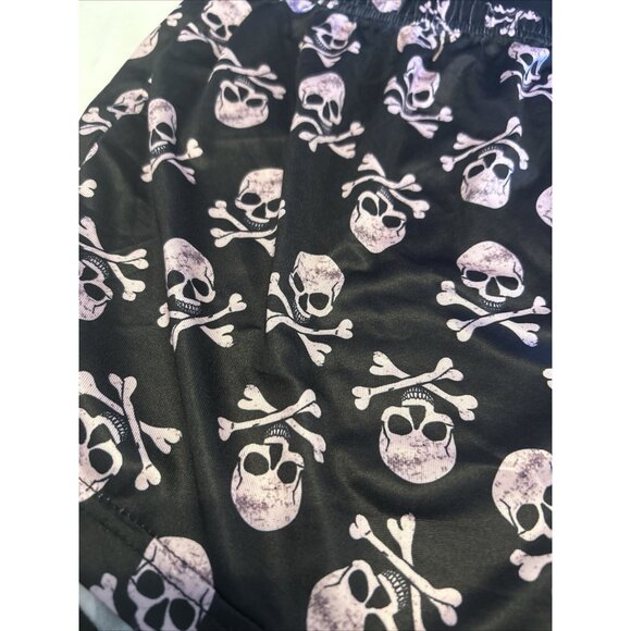 Skull & Bones Pajama Set Short & Top Blouse Woman’s Medium Pink & Black New soft - Picture 2 of 8
